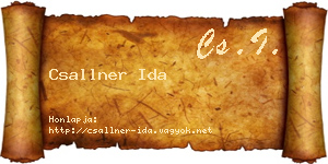 Csallner Ida névjegykártya